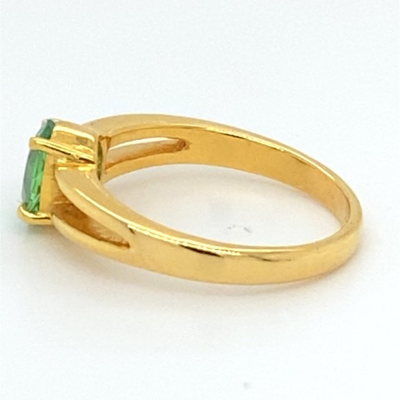 Tsavorite Garnet 1.22ct Solid 18K Yellow Gold Ring - Picture 7 of 8